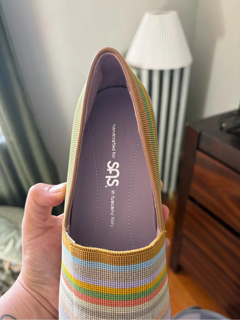 SAS Multicolor Striped Espadrille Wedge - Green, Yellow, Brown, Blue